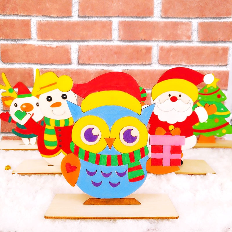 DIY PAPAN KAYU Versi NATAL  / Melukis / Mewarnai Gambar / Prakarya anak