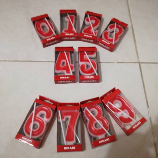 Lilin Angka Merah Putih Kecil T =7 CM