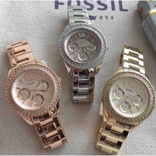 Jam Wanita Fossil ES3590 & ES 3590 Original Baterai Steel