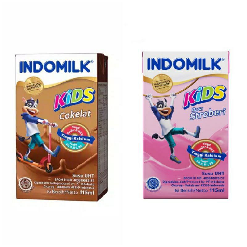 

Indomilk Susu UHT Kids Coklat Strawberry Anak 115ml