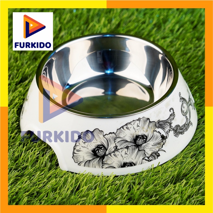 Richu Pet Bowl Stainless Stell Plastic Premium M Mangkok Anjing P1118