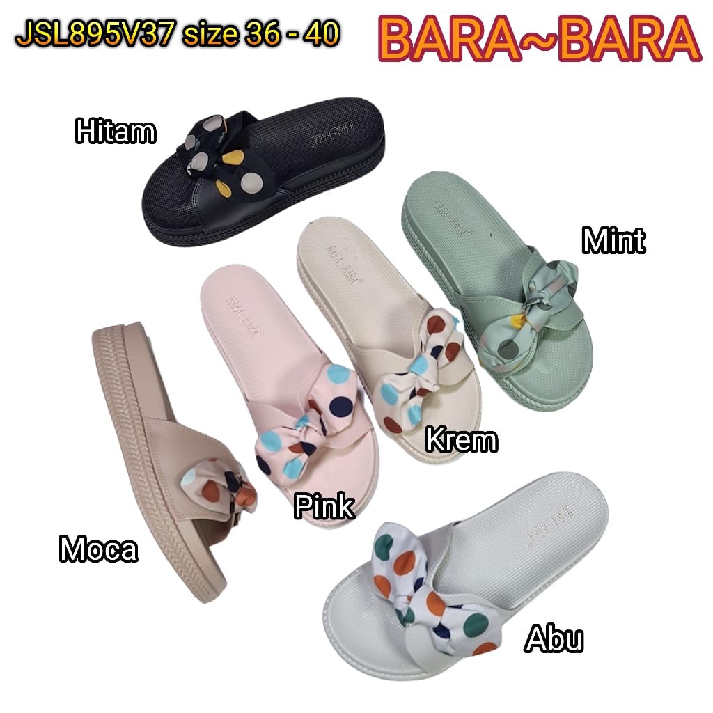 jelly sandal wanita bara bara karet import pita kain sendal cewek barabara JSL895V37