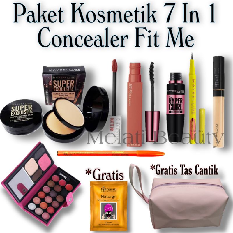 Paket Kosmetik 7 In 1 Fit Me Concealer / Paket Kosmetik / Paket Maybelline / Kosmetik / Kecantikan / Make Up / Fit Me Concealer