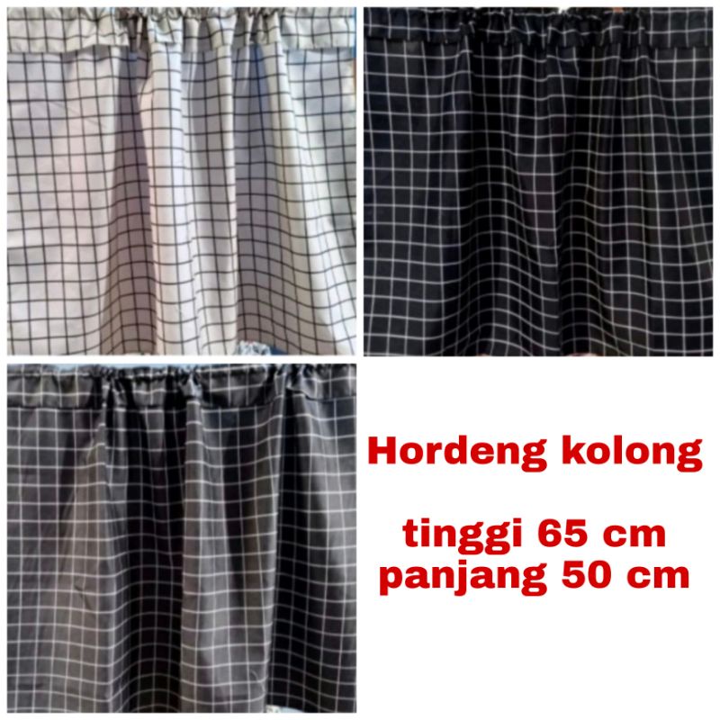 Bisa cod - Hordeng kolong dapur monocrom kecil murah 65x50 cm