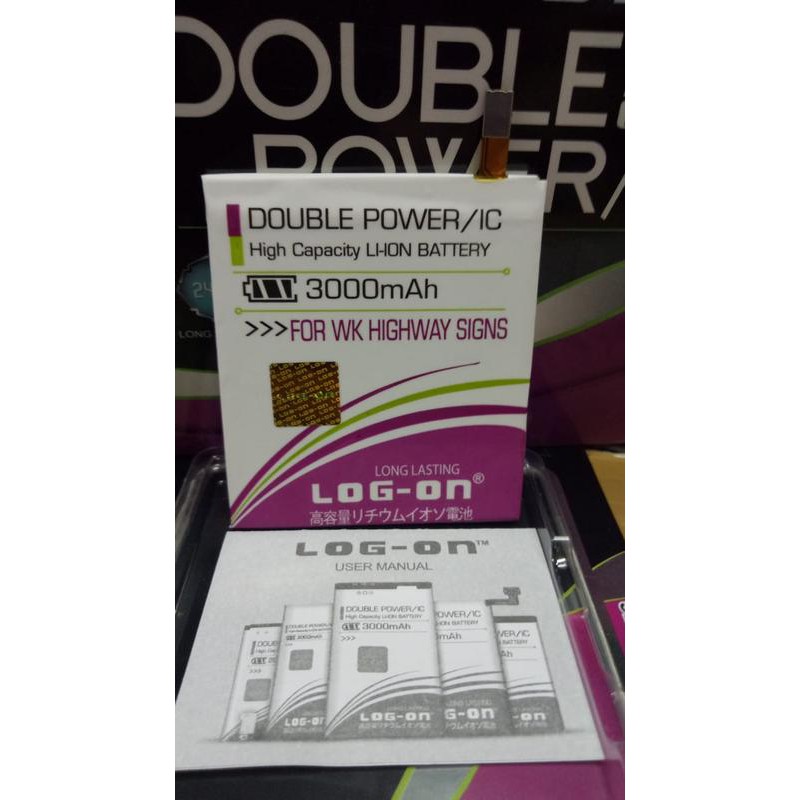 Batre Baterai Double Power Log-On Wiko Highway Signs