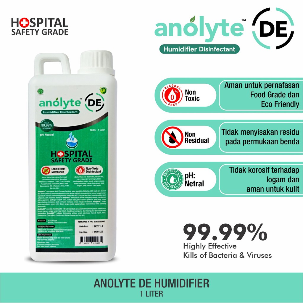 Air Disinfectant Anolyte Humidifier HOCL Disinfectant 1 Liter Fogging Air Sanitizer