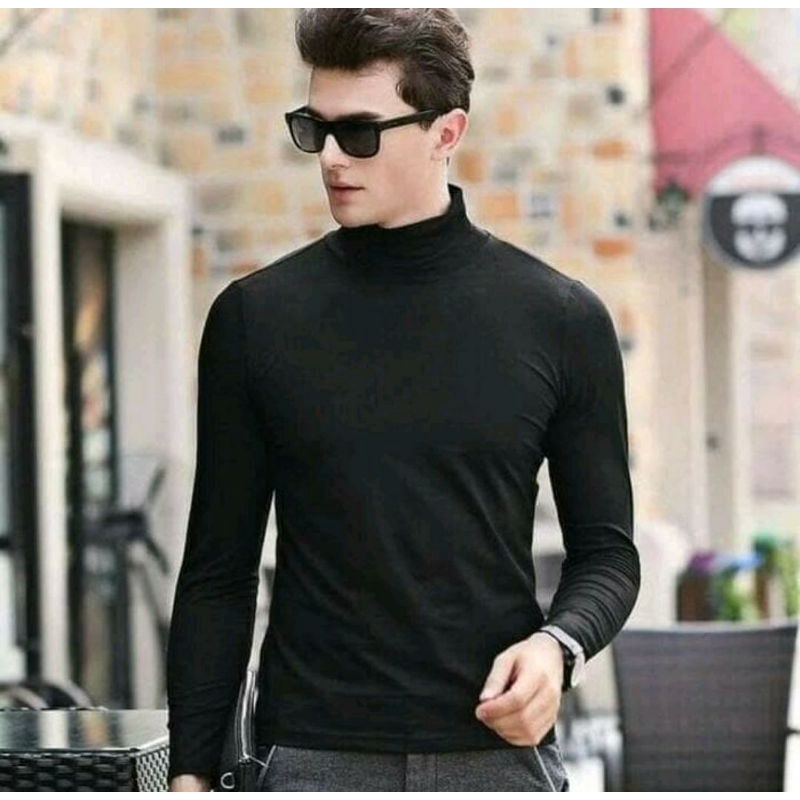 (BISA COD) KAOS TURTLENECK PRIA LENGAN PANJANG TURTLE NECK KOREAN STYLE LEHER TINGGI / KAOS KERAH TINGGI TURTLE COWOK