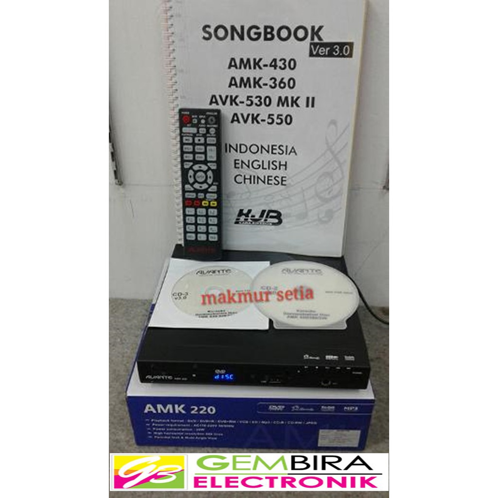 Dvd karaoke Avante AMK 220 pake CD 20 ribu lagu