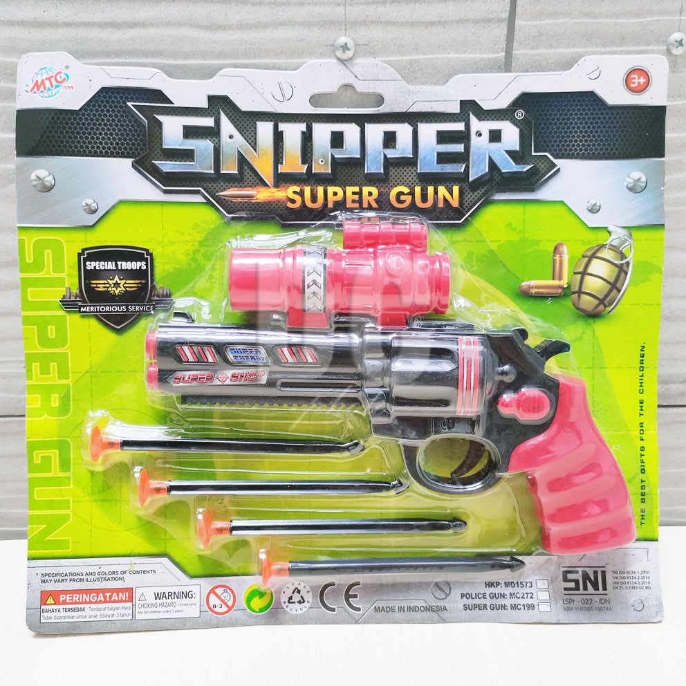 Snipper Super Gun Mainan Tembak Peluru Dart Tempel