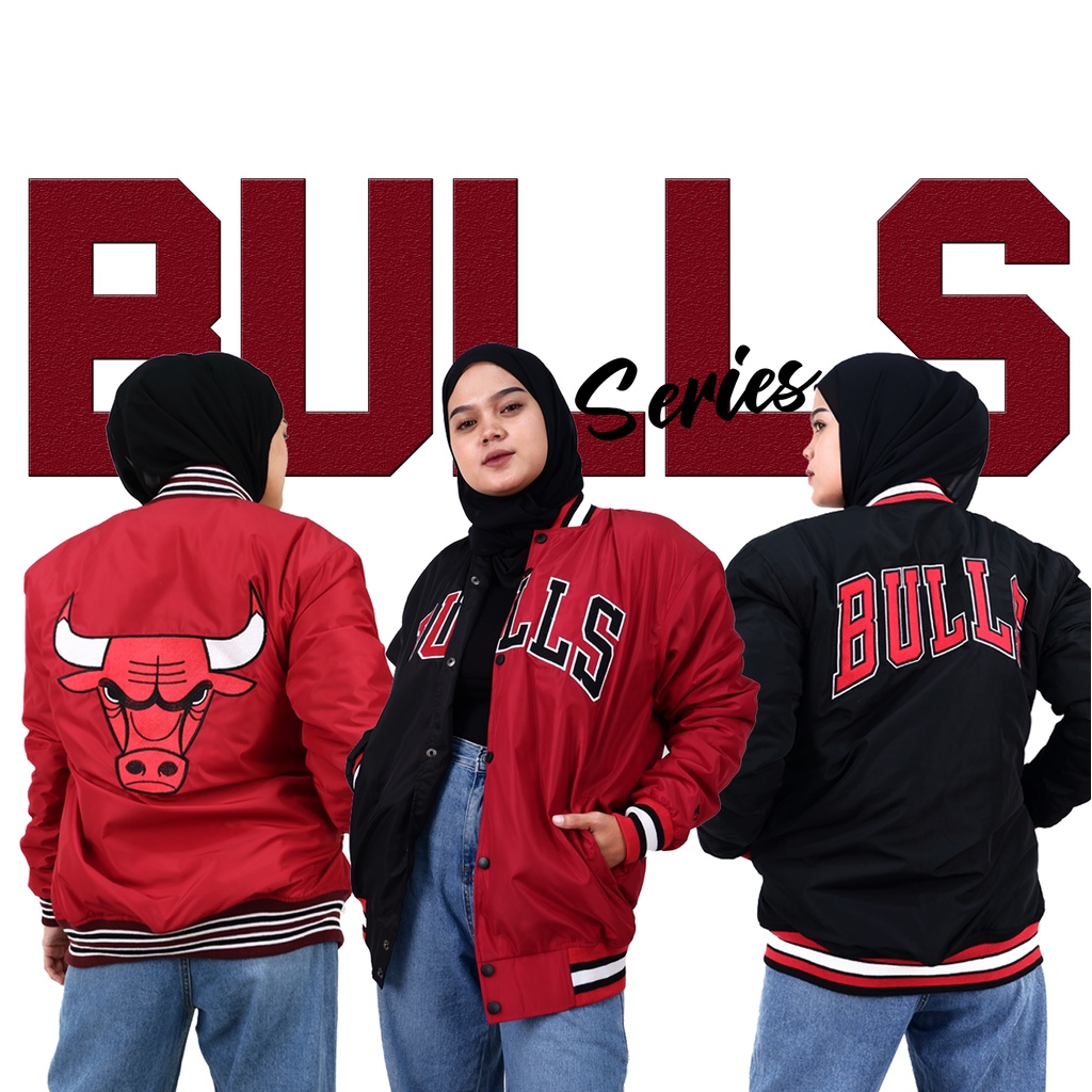 BULLS VARSITY JACKET HEAVYWEIGHT SATIN PREMIUM VINTAGE UNISEX