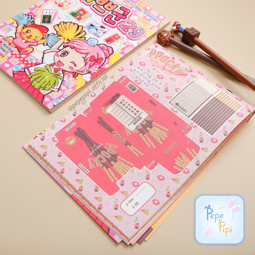 Buku Origami Papercraft Korean Snack No. 29 Korea Korean Bentuk makanan Papercraft book Buku Lipat bentuk makanan lucu mainan anak origami kreatif