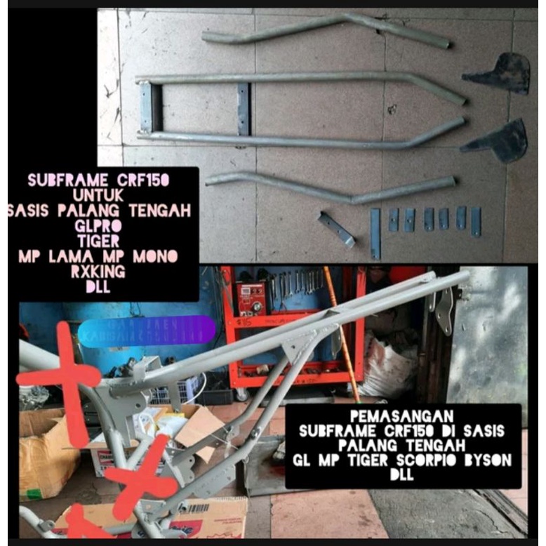 subframe atau sasis belakang CRF 150 L untuk sasis palang tengah