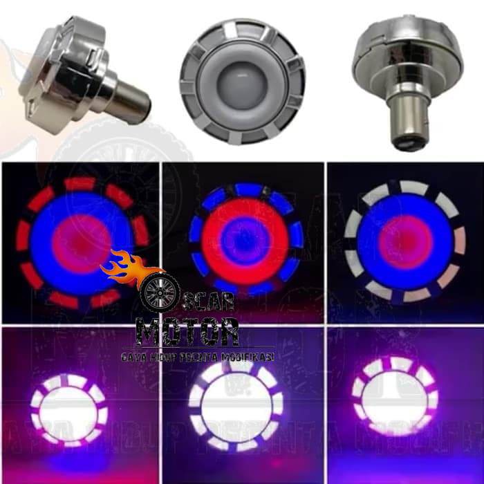 Lampu Stop Rem Projie Stoplamp Belakang Rainbow 2 In Arus ACDC Flash Running Spiral Motor Universal motor