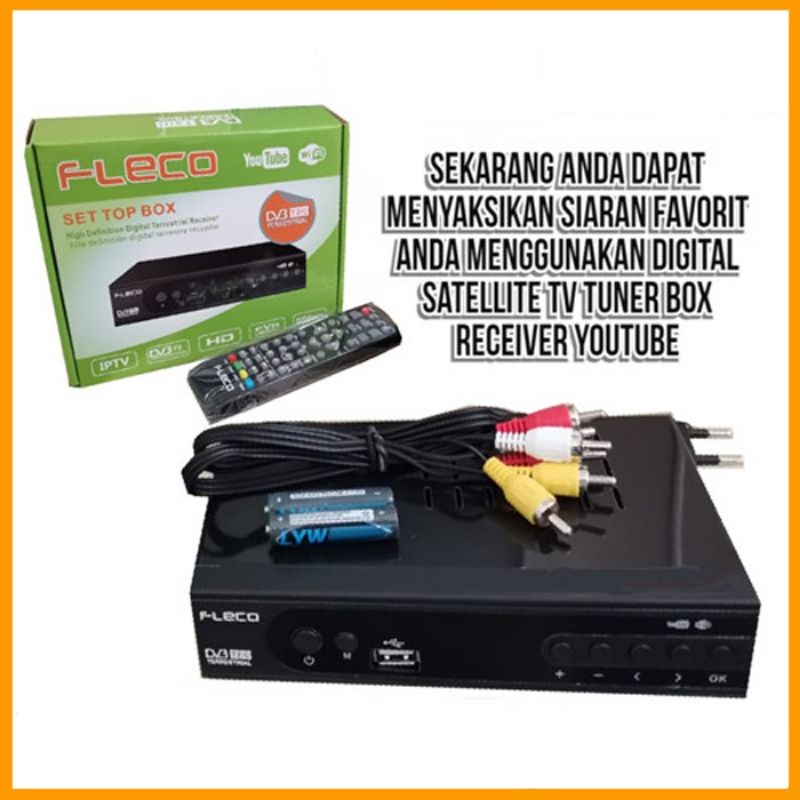 SET TOP BOX ANALOG SIARAN TV DIGITAL FLECO T2/C