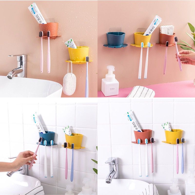 Gantungan Sikat Gigi Odol Tempel Dinding Tooth Brush Holder Rak Tempat Sabun