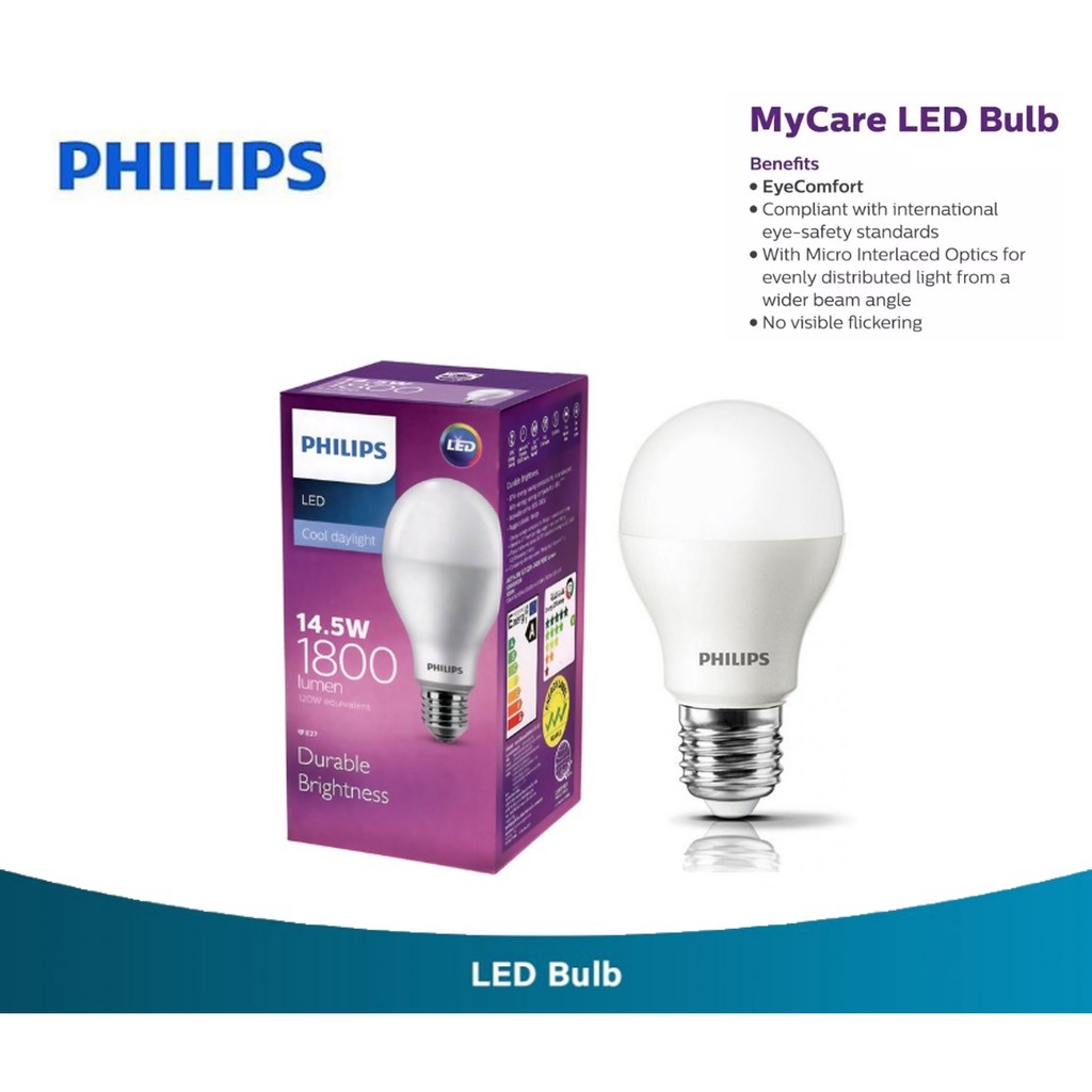 Philips LED Bulb 14.5W E27 6500K 230V Putih