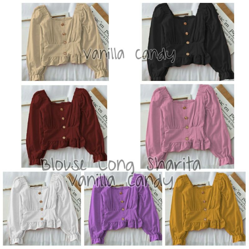 BLOUSE LONG SHARITA / BLOUSE ATASAN LENGAN PANJANG WANITA