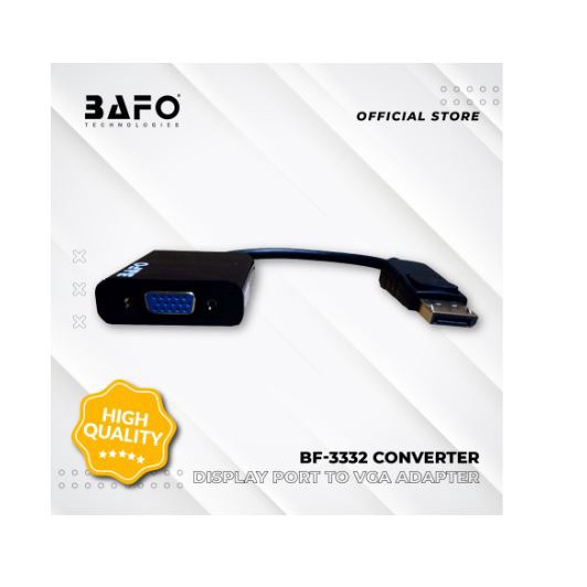 Display port to vga converter cable adapter bafo 1200p 60hz Full HD bf-3332 - konverter displayport dp to d-sub 15 pin bf3332