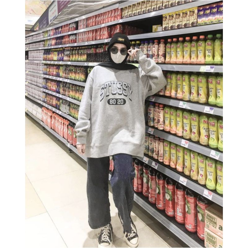 SWEATER POLOS CREWNECK SWEATER JUMBO SWEATER STUSSY BIG SIZE S M L XL XXL XXXL XXXXL XXXXXL FLEECE T