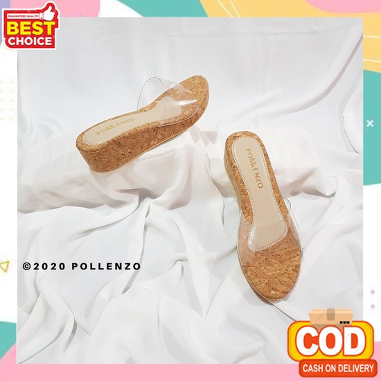 Termurah (Ixz-770) Xes 3066-1 / Sandal Wedges Wanita Import Pollenzo - Paulina Wedges Mika Bening