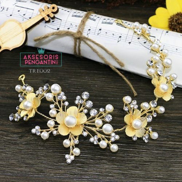 [BISA COD] AKSESORIS PENGANTIN TIARA HIJAB CROWN WEDDING HEADPIECE TRE002