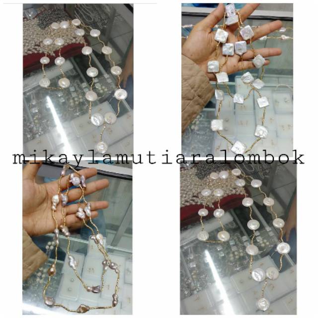 KALUNG CANTIK MUTIARA TAWAR KESHI