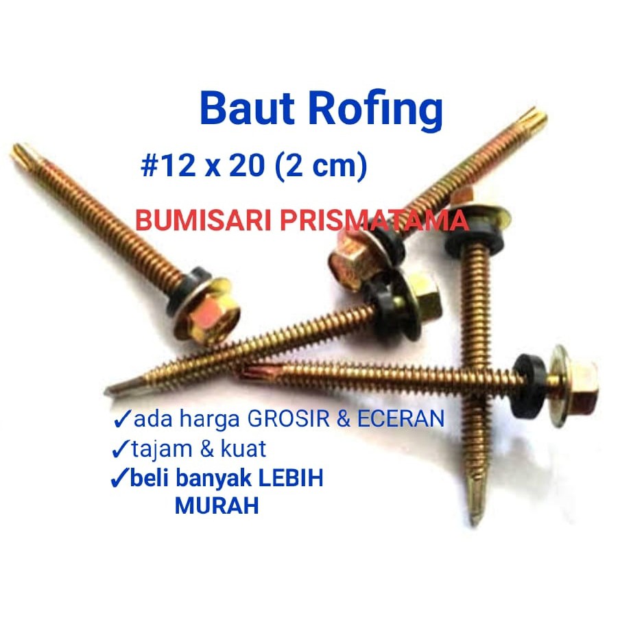 BAUT ATAP 12 x 20 / ROFING KUNING 2 cm