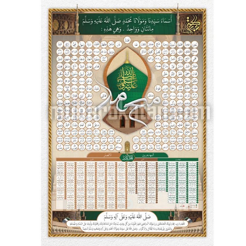 NAMA AHLU BADAR POSTER ASMAUN NABI POSTER NAMA-NAMA NABI MUHAMMAD | POSTER ASMA NABI DAN AHLU BADAR