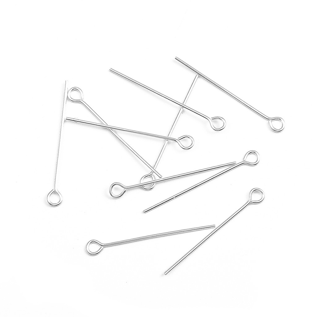 10pcs Pin Eye Headpins 925 Sterling Silver 15 20 25 30 35 40 50mm Untuk Membuat Perhiasan Diy