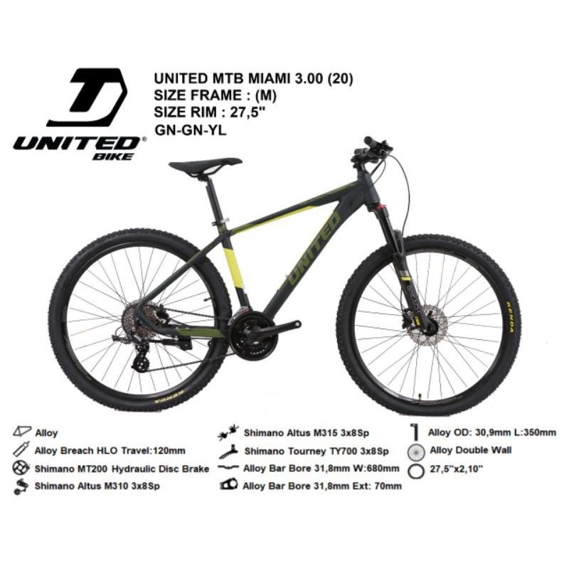 SEPEDA GUNUNG/MTB 27.5 MIAMI 3.00 UNITED