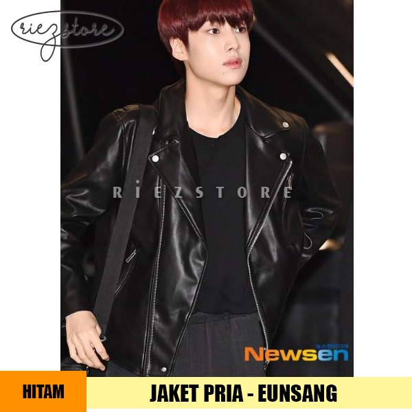 RZS x EUNSANG -  Jaket Kulit Pria Wanita Unisex X1 Lee Eun Sang Looks Like PU Synthetic Leather Jack