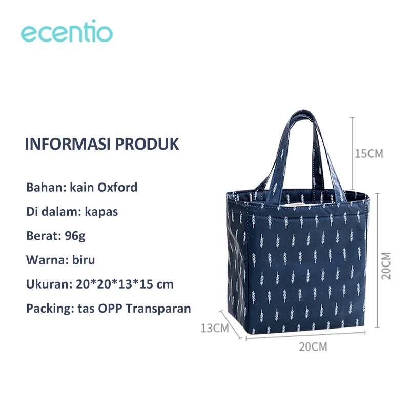 ecentio Tas Bekal/tas bekal lunch bag/Alumunium Foil Lunch bag /Tote bag Waterproof Big tas lunch