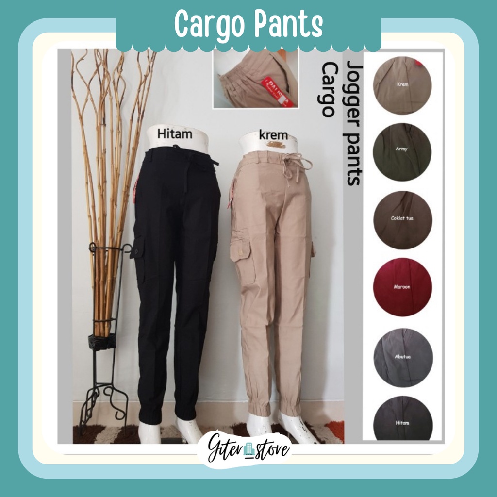 Cargo pants wanita - Celana panjang wanita - Cargo panjang - Cargo wanita - Celana jumbo wanita