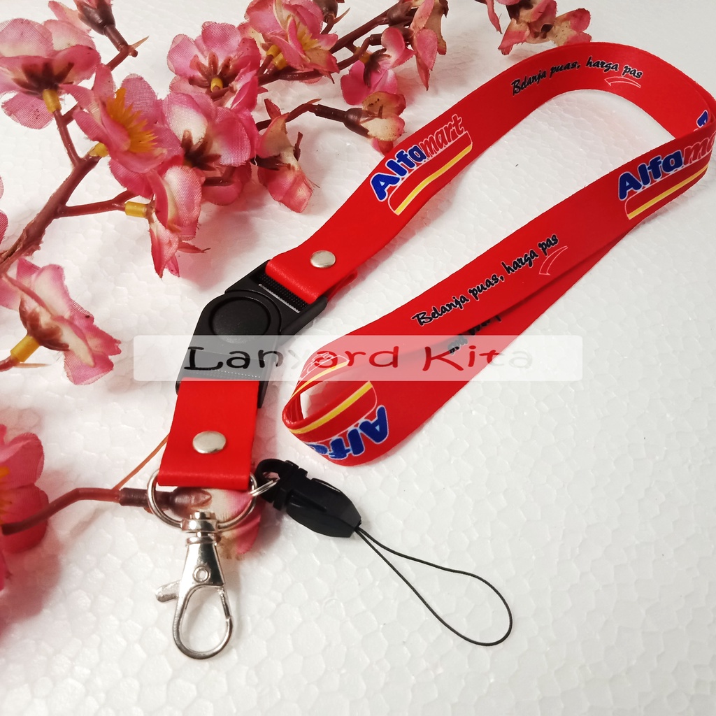 

ALFAMART TALI LANYARD ID CARD SUBLIMASI PRINTING 2 CM BAHAN TISSUE