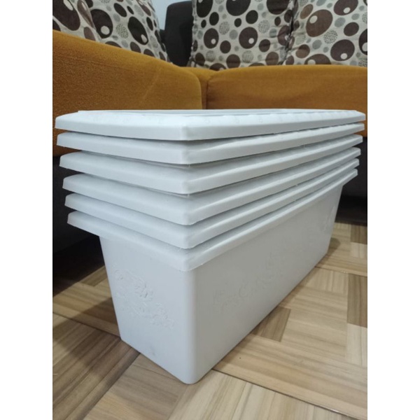 pot putih panjang ukuran 50dan60 cm untuk lee kwan yew, sayuran dan tanaman hias