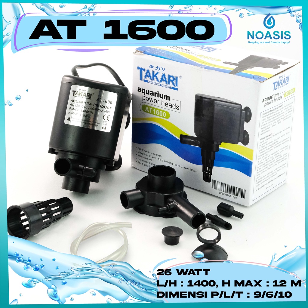 POMPA AIR POWER HEAD AQUARIUM TAKARI AT 1600 SUBMERSIBLE PUMP