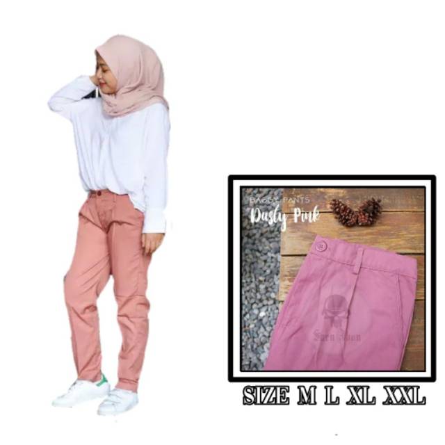 ♤zdw-352 Promo !!! BAGGY PANTS Latte beige nude maroon  ivory Dusty  pink white moss Tamolivia B7T7