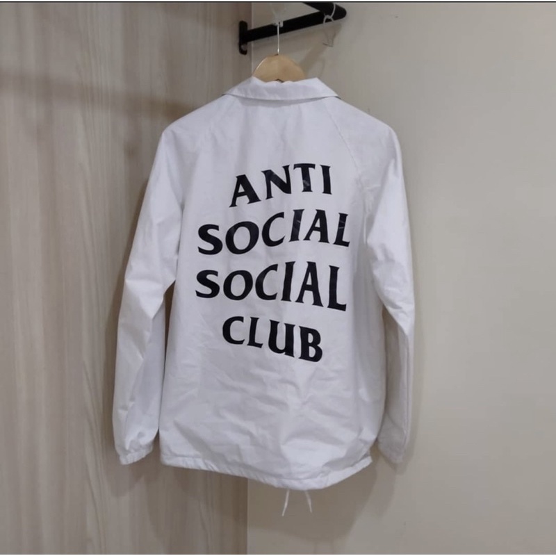 Assc anti social social club white coach jacket original second bekas