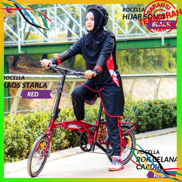 OLAHRAGA CO BAHAN SETELAN MUSLIMAH ROCELLA CARDIA DRY CELANA HIJAB SEPEDA SONIA BAYAR COD