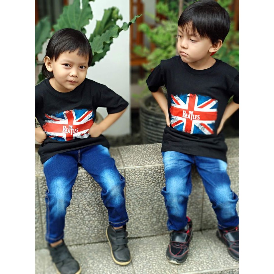  baju  distro anak  bandung  murah  black hitam england flag 