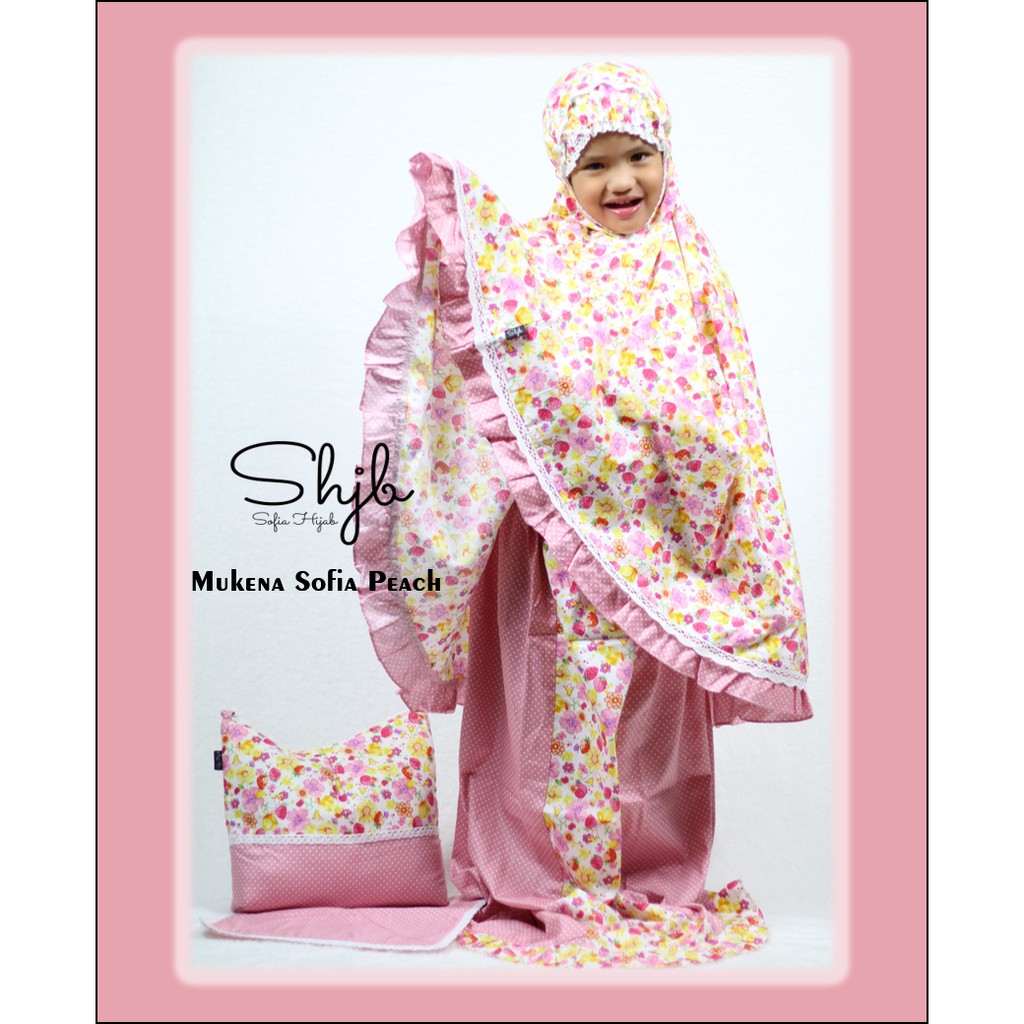 mukena anak|mukena anak bermotif|mukena set sajadah|mukena katun jepang|mukena sofia