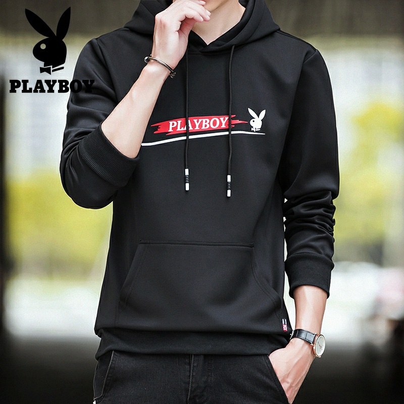 Lilipop.id  Sweater Pria Playboy Hoodie Jumper Basic Polos