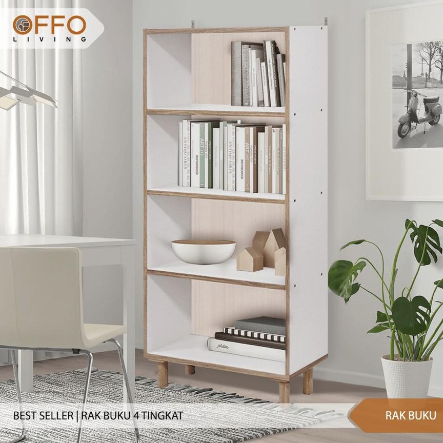 OFFO.PREMIUM RAK BUKU LEMARI BUKU 4 RAK KOKOH BERKUALITAS TERMURAH , . , ...