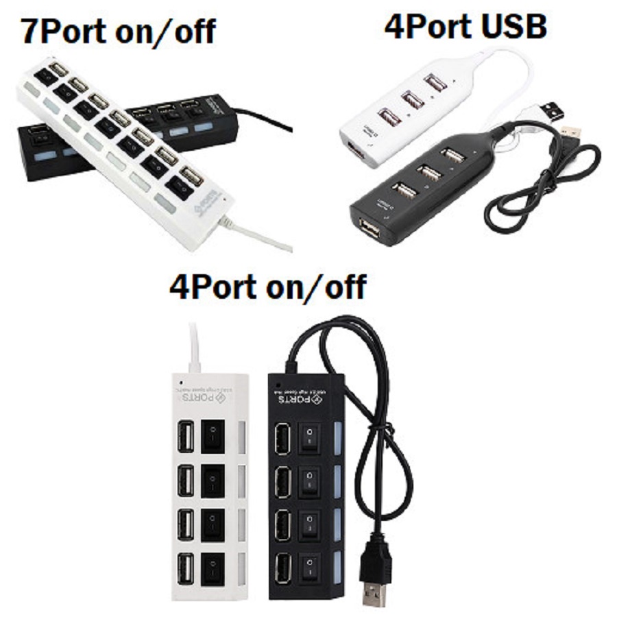 USB HUB 4IN1 4 LUBANG 7IN1 7 LUBANG SAKLAR ON OFF PENGHUBUNG USB 2.0 HIGH SPEED CABANG USB