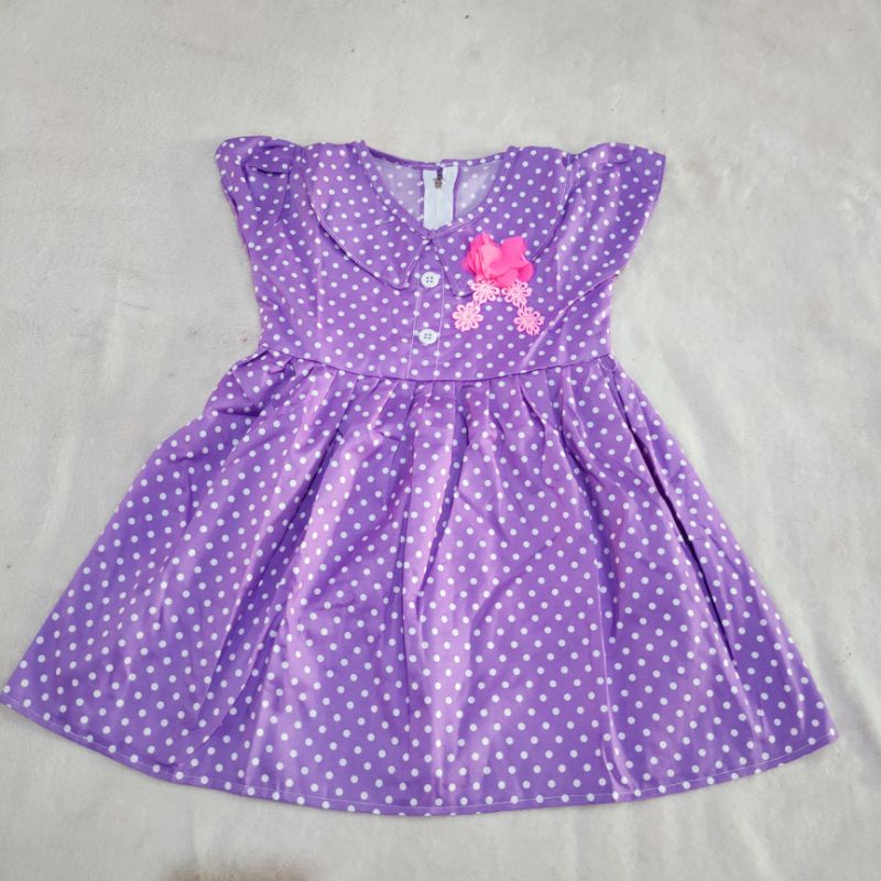 Dress anak 1 2 tahun baju anak cewek perempuan motif polka ( dress aprilia polka )