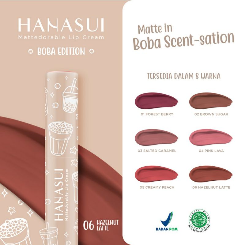 HANASUI Mattedorable Lip Cream BOBA/LIP CREAM/PRODUK HANASUI/LIP CREAM HANASUI