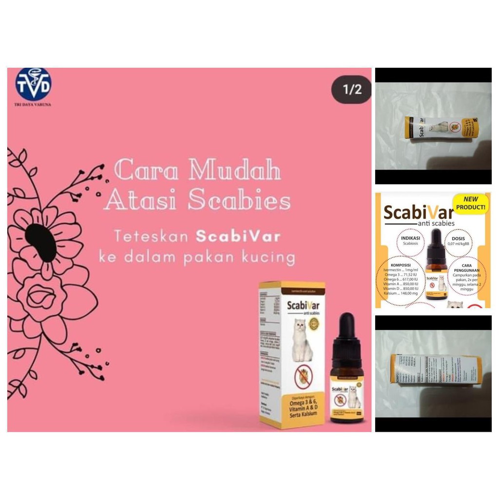 obat scabies kucing oral scabivar 10 ml