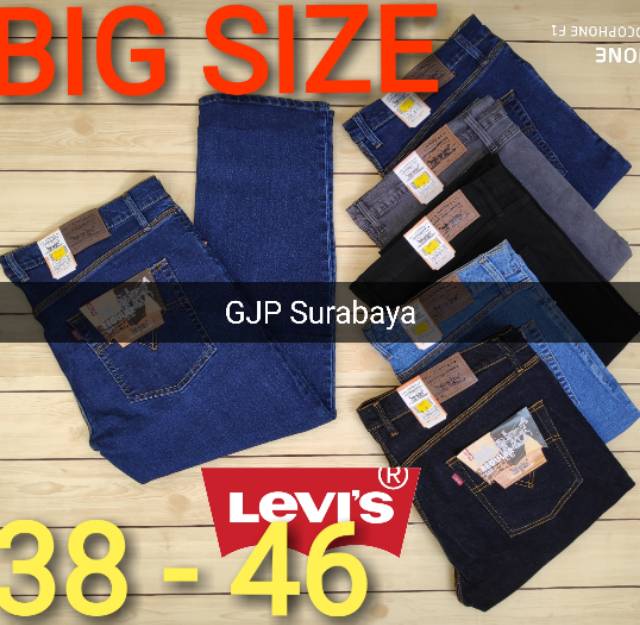 Celana jeans big size jumbo melar size 38 - 46