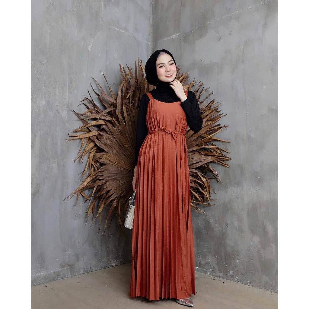 DRESS PLISKET YOONA JUMSUIT PLISKET KEKINIAN FASHION HIJAB - JUMPSUIT WANITA TRENDY