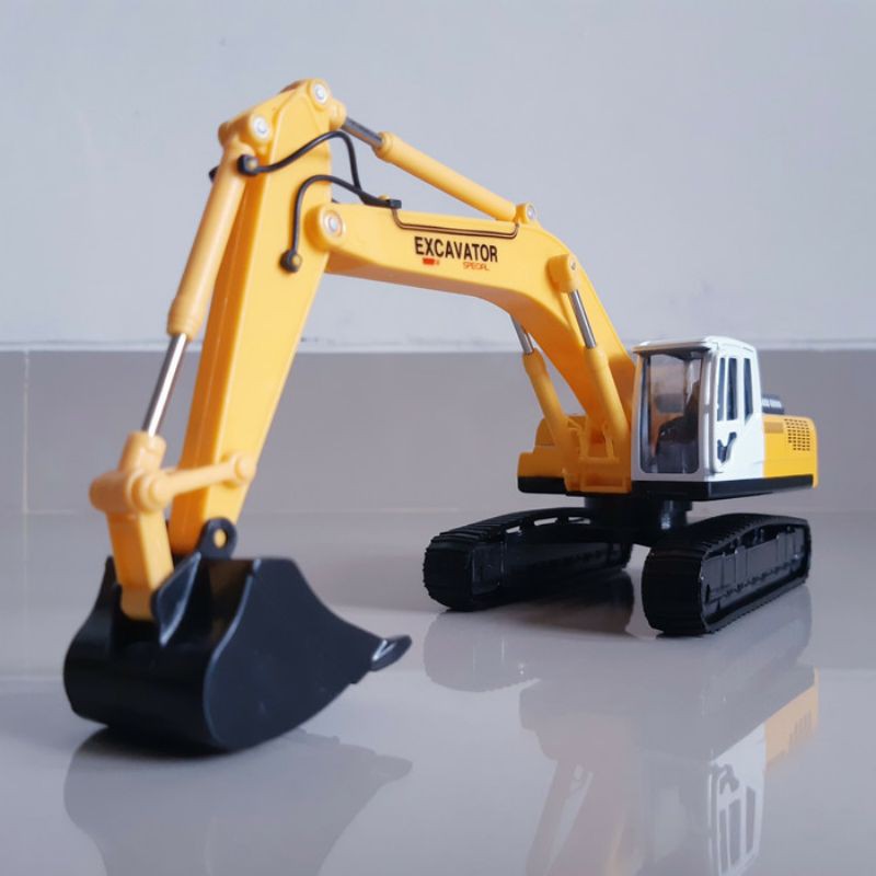 Diecast Truck Excavator Alloy Miniatur Truk Beko Kontruksi Alat Berat